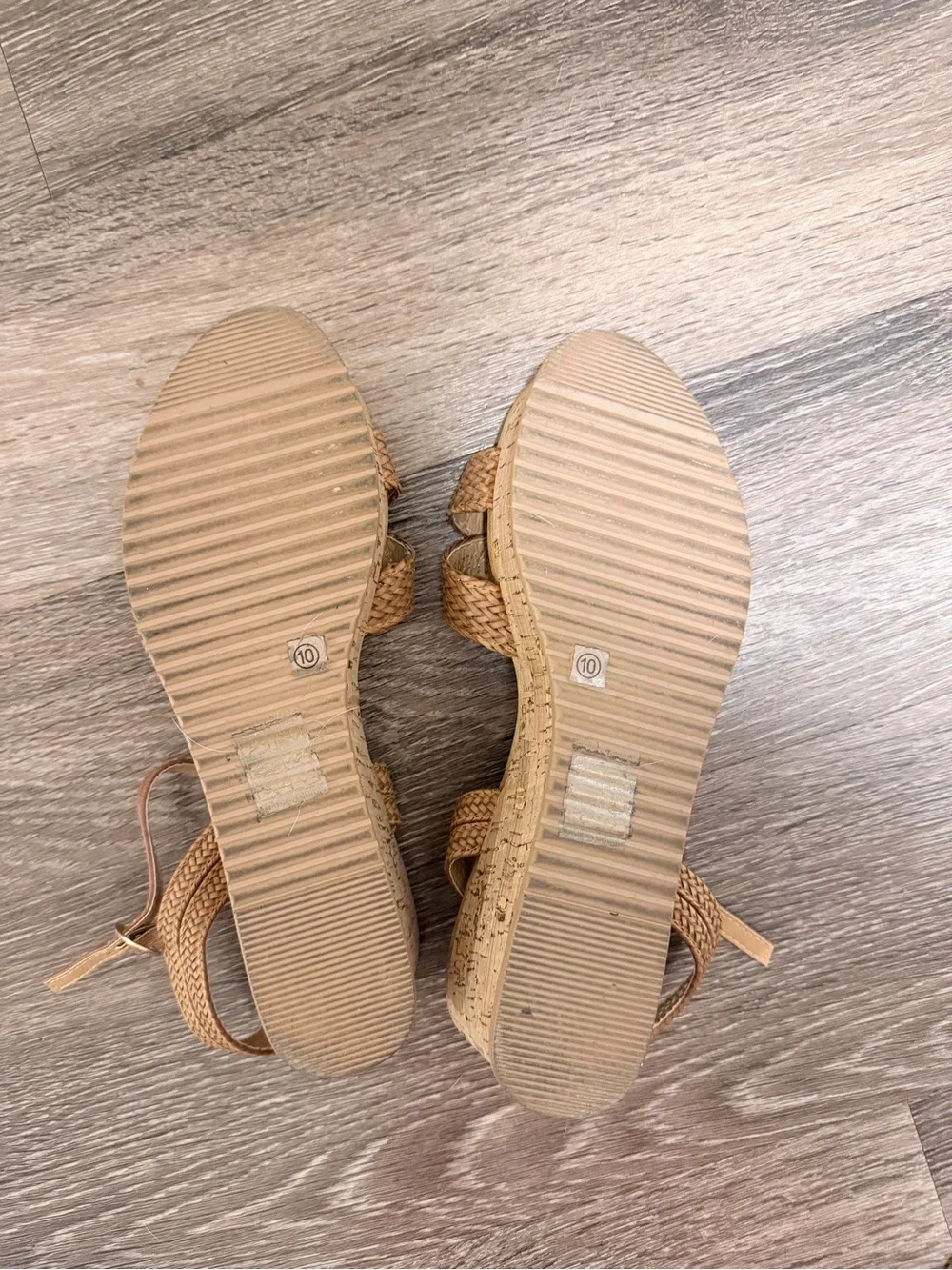 Patrizia Woven Cork Wedge Sandals - Tan